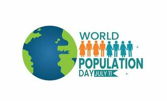 vector ontwerp wereld bevolking dag. vlak ontwerp.falt illustratie. vector