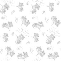 naadloos patroon met grijs bloeiwijzen Aan wit achtergrond vector
