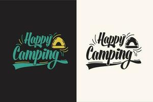 camping t overhemd ontwerp retro wijnoogst kleur afdrukken klaar bestanden vector