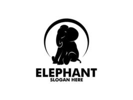 olifant logo vector, zitten olifant logo ontwerp sjabloon vector