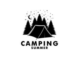 kamp logo ontwerp, tent camping logo vector sjabloon