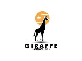 giraffe logo vector, giraffe silhouet logo ontwerp sjabloon vector