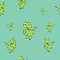 schattig baby dinosaurus naadloos vector patroon, behang, textiel, stof