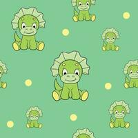 schattig baby dinosaurus naadloos vector patroon, behang, textiel, stof