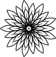 monochroom etnisch mandala ontwerp. anti stress kleur bladzijde voor volwassenen. hand- getrokken zwart en wit vector illustratie