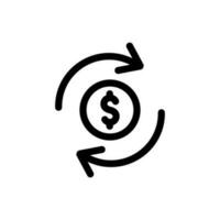 uitwisseling dollar munt single ronde geld overdracht lijn icoon, pijl financieel Amerikaanse Dollar dollar Mark schets vlak ontwerp pictogram, infographic koppel elementen voor app logo web knop ui ux geïsoleerd vector