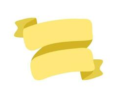 geel lint banier icoon, web ontwerp element. hand- getrokken vector illustratie. plaats voor uw tekst voor bedrijf, bruiloft, groet kaart en vakantie