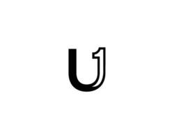 u1 brief alfabet logo ontwerp vector icoon.