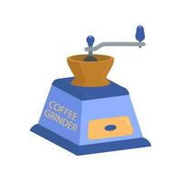 blauw handleiding koffie Slijper geïsoleerd Aan wit achtergrond. klassiek koffie molen voor label, web of menu ontwerp voor bars, koffie huizen. vector illustratie