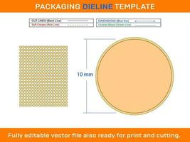 378st 10 mm cirkel of ronde etiket sticker dieline sjabloon vector