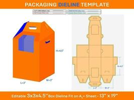 mini koekje geveltop doos dieline sjabloon Svg, ai, eps, pdf, dxf, jpg, PNG het dossier vector