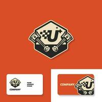 alfabet u ras garage logo vector