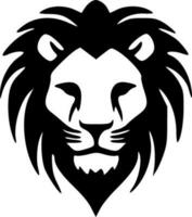 leeuw hoofd zwart contouren monochroom vector illustratie