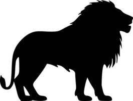 staand leeuw silhouet monochroom vector illustratie