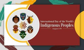wereld inheems dag is opgemerkt elke jaar Aan augustus 9, naar verhogen bewustzijn en beschermen de rechten van de inheems bevolking. vector illustratie