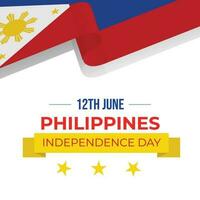 Filipijns onafhankelijkheid dag achtergrond met golvend vlag. 12e juni Filippijnen onafhankelijkheid dag spandoek. vector illustratie