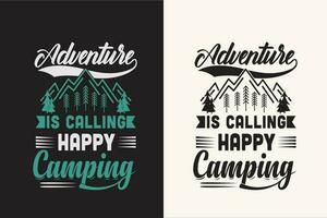 camping t overhemd ontwerp retro wijnoogst kleur afdrukken klaar bestanden vector