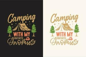 camping t overhemd ontwerp retro wijnoogst kleur afdrukken klaar bestanden vector