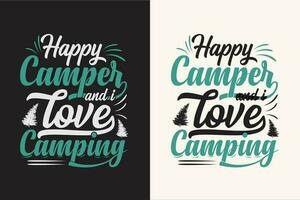 camping t overhemd ontwerp retro wijnoogst kleur afdrukken klaar bestanden vector