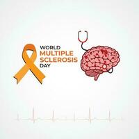 wereld meerdere sclerose dag. oranje lint concept. vector illustratie.