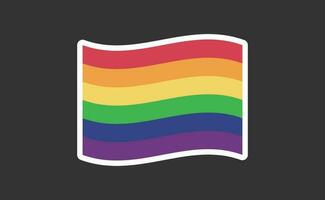 regenboog vlag icoon. trots maand symbool. verscheidenheid vertegenwoordiging sticker. vector