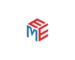 brief mee, eem en eme modern logo ontwerp icoon concept vector. vector