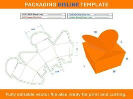 verjaardag partij, geschenk doos, bruiloft geschenk doos dieline sjabloon Svg, ai, eps, pdf, dxf, gek, PNG het dossier vector