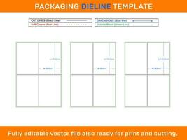 4 Zelfklevend adres etiketten dieline sjabloon 98,8 X 144,55 mm vector