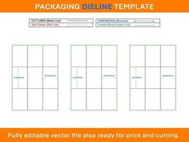 9 Zelfklevend adres etiketten dieline sjabloon 96.367 X 66.533 mm vector