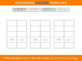 10 Zelfklevend adres etiketten dieline sjabloon 199,6 X 57,82 mm vector