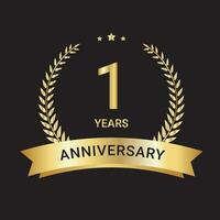 1 jaar verjaardag vieringen logo, vector en grafisch