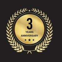 3 jaar verjaardag vieringen logo, vector en grafisch
