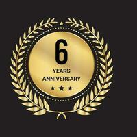 6 jaar verjaardag vieringen logo, vector en grafisch