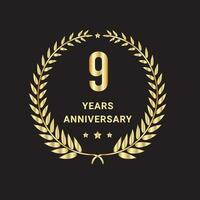 9 jaar verjaardag vieringen logo, vector en grafisch