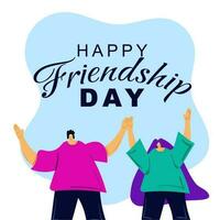 gelukkig vriendschap dag Aan 30 juli. vriendschap tekening illustratie groet ontwerp vector