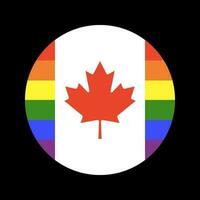 Canada lgbt regenboog vlag. trots cirkel symbool. lesbienne, homo teken. vector