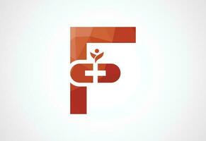 laag poly en eerste f brief logo met creatief symbool, vector ontwerp sjabloon
