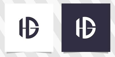 brief hg gh logo ontwerp vector