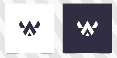 brief wa aw logo ontwerp vector