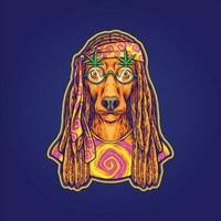 dreadlock hond ras vrij pittig hippie levensstijl vector illustraties voor uw werk logo, handelswaar t-shirt, stickers en etiket ontwerpen, poster, groet kaarten reclame bedrijf bedrijf