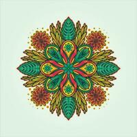 bloemen mandala ornament heilig geometrie logo illustraties vector illustraties voor uw werk logo, handelswaar t-shirt, stickers en etiket ontwerpen, poster, groet kaarten reclame bedrijf bedrijf
