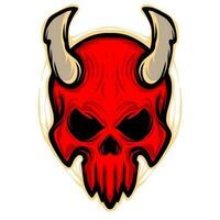duivel schedel illustratie mascotte logo kunst vector