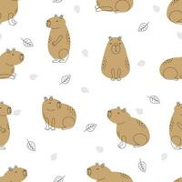 capibara dier naadloos patroon. vector