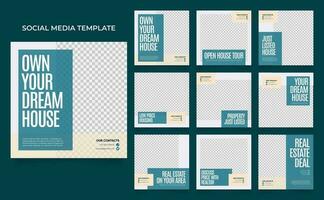 sociale media sjabloon banner huis architectuur service promotie vector