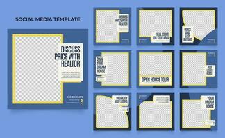 sociale media sjabloon banner huis architectuur service promotie vector