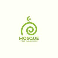 moskee logo in de vorm van een schelp schelp van lijnen. vector