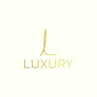 l brief monogram logo met luxe kleur. vector