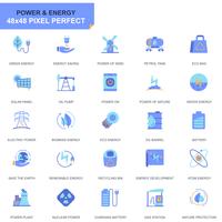 Eenvoudige reeks machtsindustrie en energie vlakke pictogrammen voor website en mobiele apps