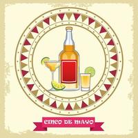 cinco de mayo-feest met tequila-cocktails rond frame vector