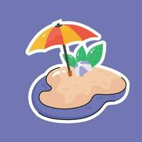 voorzichtig bewerkte vector van strand paraplu, icoon van strand